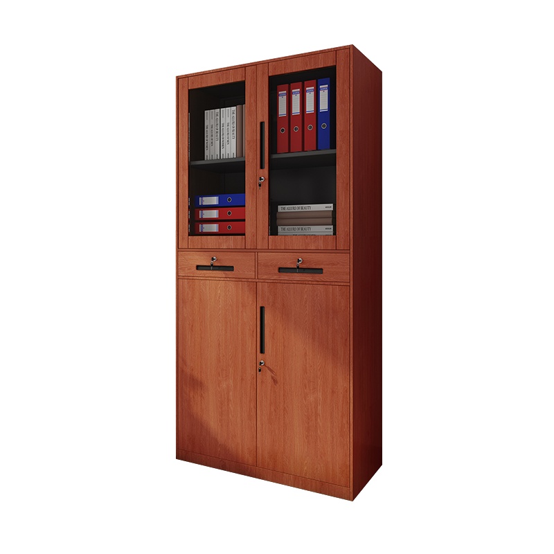 苏彩文件柜铁皮柜办公室资料柜钢制财务柜档案柜办公柜木纹转印文件柜 二斗器械