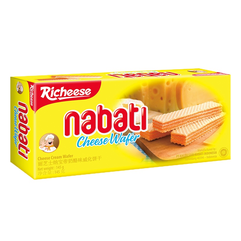 印尼进口Richeese丽芝士nabati奶酪威化饼干芝士休闲零食145g*6盒