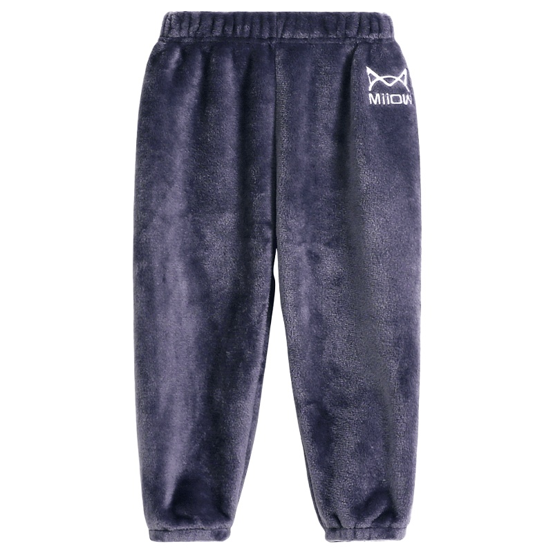猫人法兰绒家居裤冬新品加厚加绒保暖裤子男女童裤装婴幼宝宝裤子