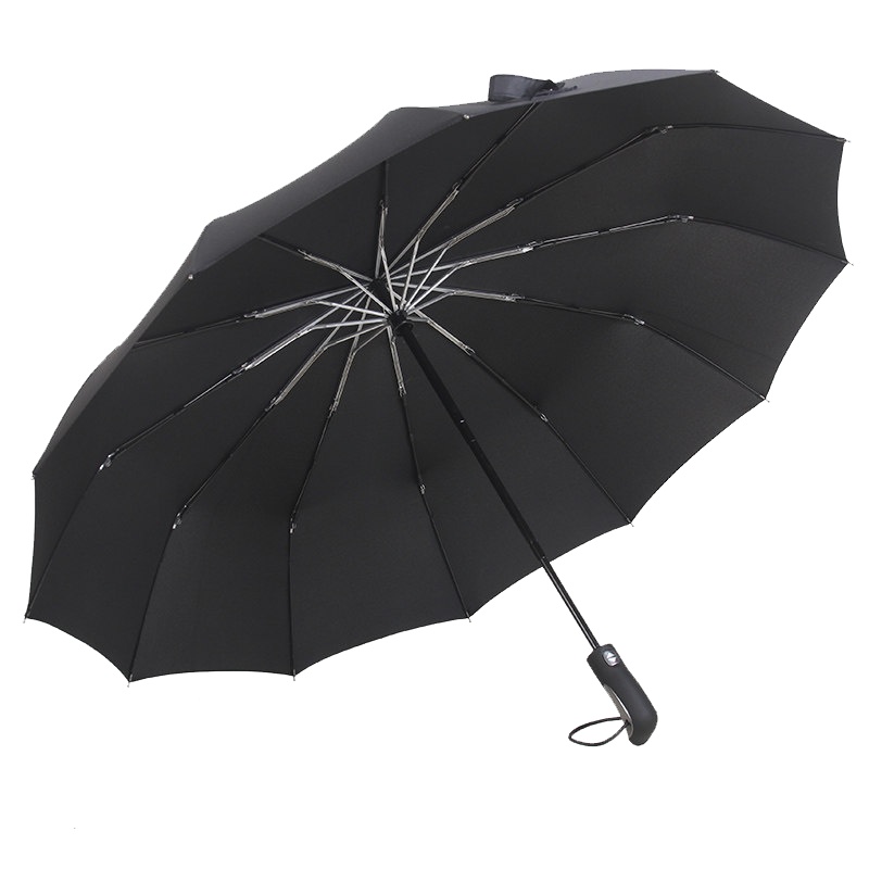 零时差全自动雨伞折叠男士晴雨两用女大号12骨三折伞 104CM