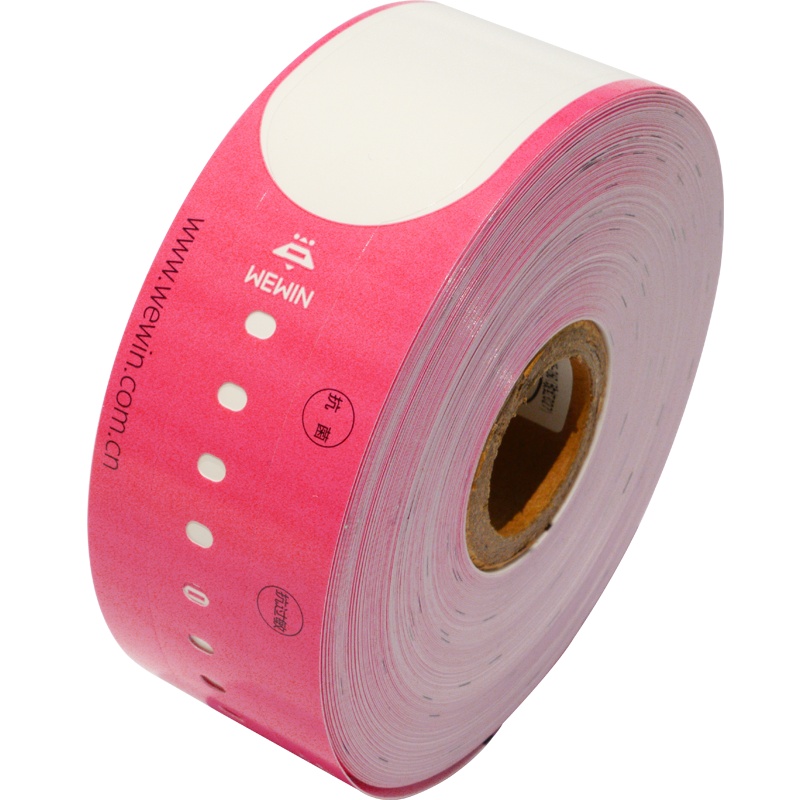 伟文(wewin)WD35-260-100(玫红027) (20卷)一次性医用热敏打印腕带标识/成人