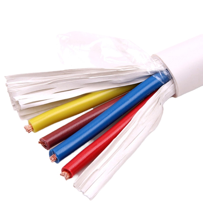 电线电缆 RVV4*1平方国标四芯4芯多股铜丝 电源线 白色 100米