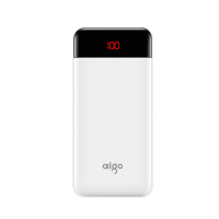 爱国者(aigo)30000毫安E30000充电宝移动电源便携15W双向快充高密度聚合物适用于苹果小米华为Type-C白