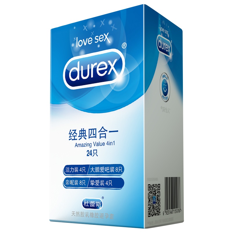 杜蕾斯(Durex) 避孕套 经典四合一 24只装+超薄3 共27只 安全套 标准款 男用成人计生情趣用品