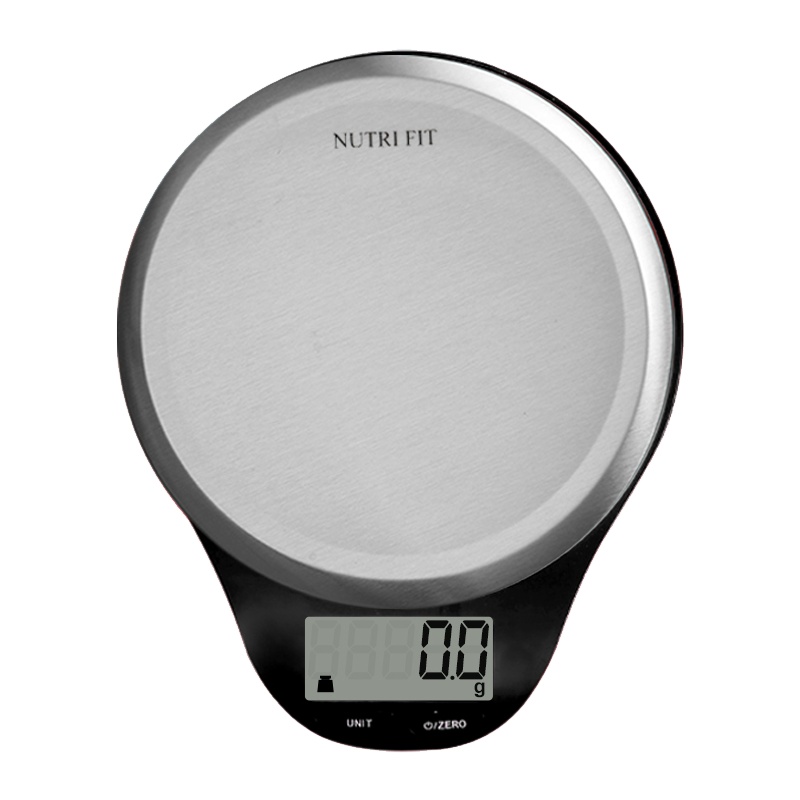 蓉城电子秤厨房秤高精准家用烘焙秤珠宝迷你食物称克秤宠物狗粮秤 不锈钢拉丝(5kg/1g英文版)