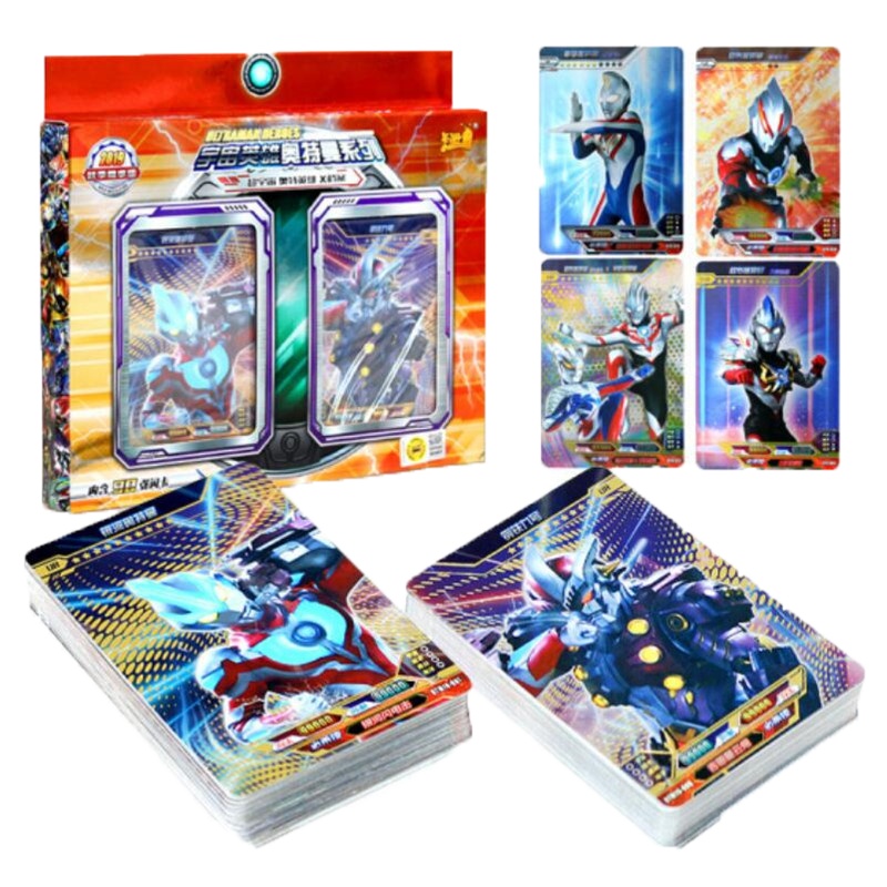 卡游 正版奥特曼卡片玩具对战卡牌儿童3d金卡満星卡闪卡游戏英雄人物套装UTM-2019D奥特秋季尊享B版整盒90张
