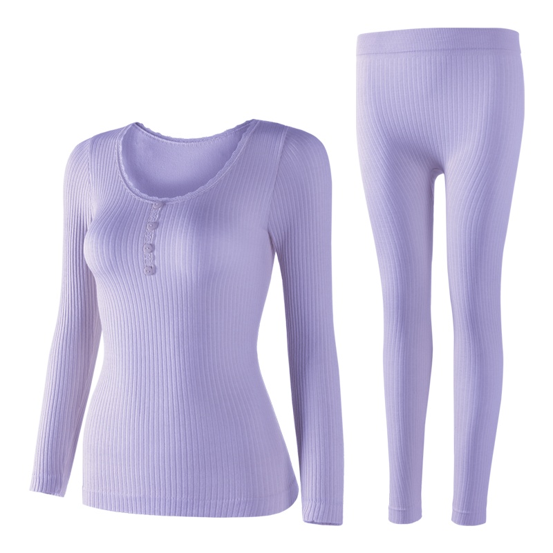 俞兆林保暖内衣女薄款紧身女士秋衣秋裤套装学生少女美体修身打底