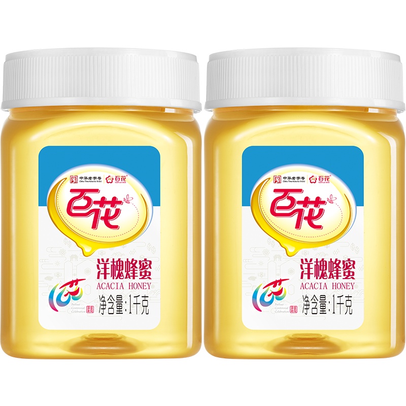 中华老字号百花牌洋槐蜂蜜1000g*2