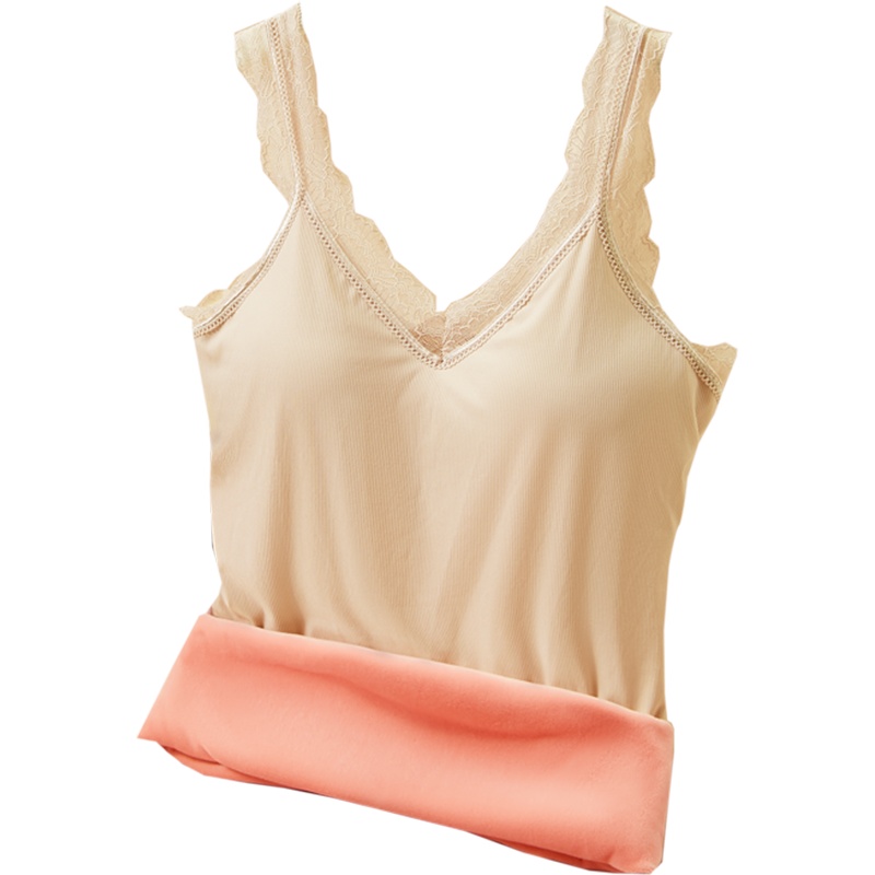 ENK 冬季加绒加厚修身美体内衣无袖保暖马甲打底衫上衣女士保暖背心女