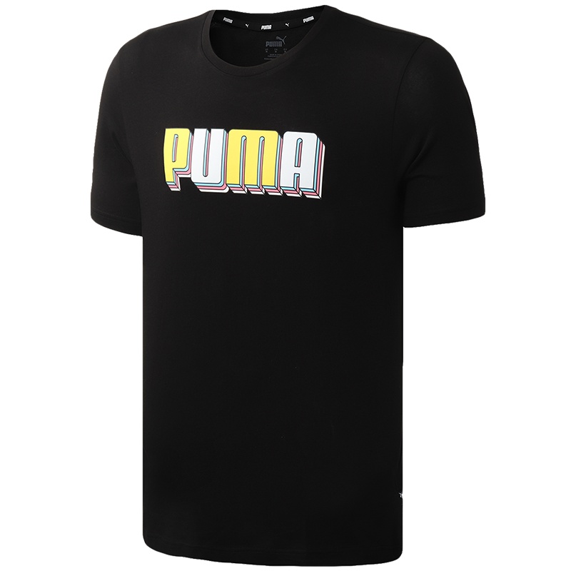 PUMA彪马男装运动服logo款运动服休闲跑步短袖T恤586040