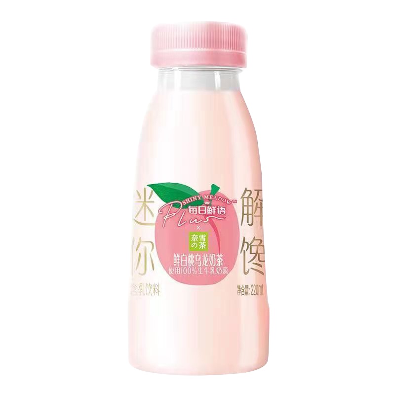 每日鲜语(SHINY MEADOW)奈雪的茶鲜白桃乌龙奶茶220ml*8 迷你瓶装奶茶