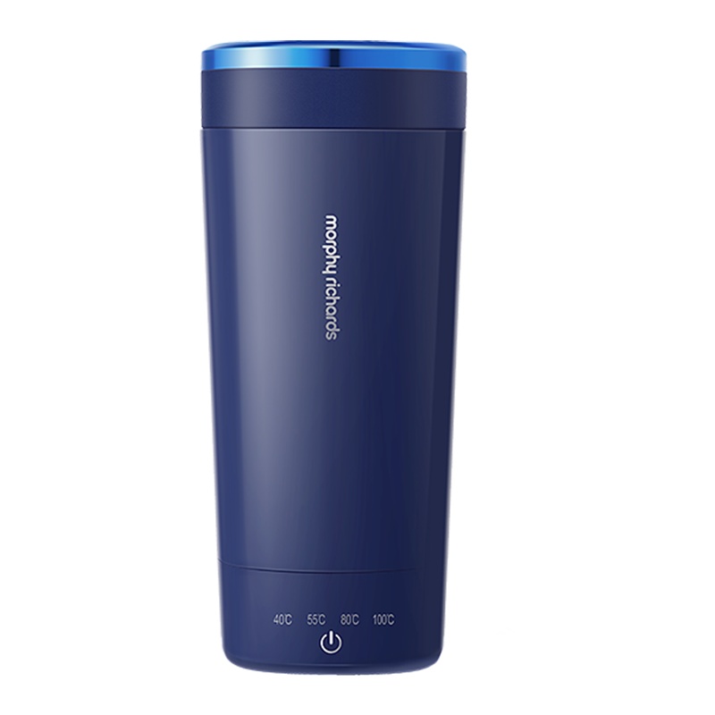 摩飞电器,MORPHY RICHARDS电热烧水壶便携式热水杯保温迷你小型旅行自动加热烧水杯养生MR6060鎏金蓝