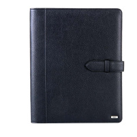 得力(deli)3196笔记本子16K 活页本商务办公皮面本大记事本 120页 精致礼盒装 黑色