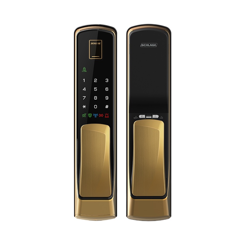 西勒奇(SCHLAGE)指纹锁X7智能密码锁家用推拉式电子锁原装进口防盗锁 X7晨星金