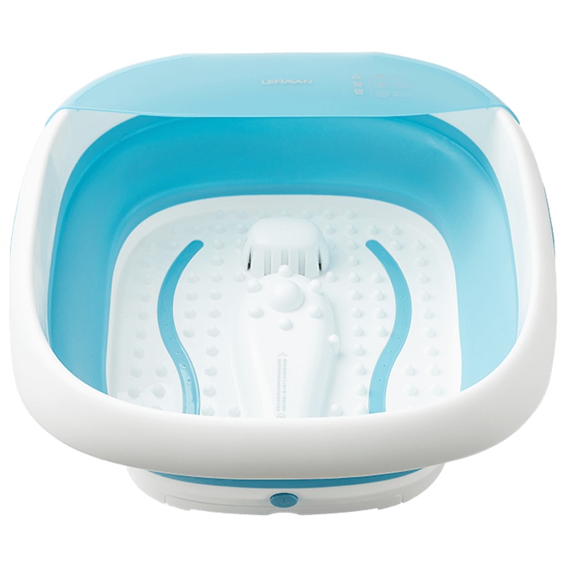 乐范折叠足浴盆 自动按摩洗脚盆 电动加热泡脚桶 家用恒温泡脚盆神器 科技蓝