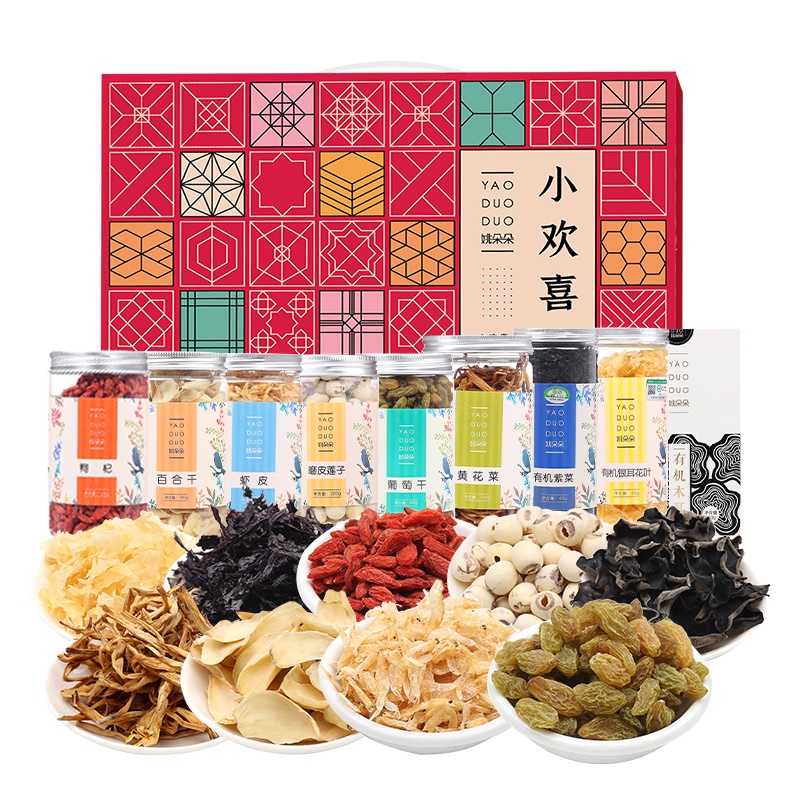 [端午礼盒]姚朵朵 干货礼盒1105g 黄花菜虾皮枸杞葡萄干百合干磨皮莲子