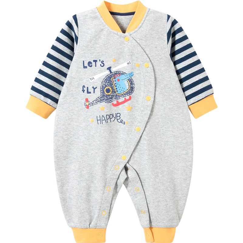 哈贝比（happyB）婴儿连体衣春秋外出衣服男宝宝新生儿纯棉
