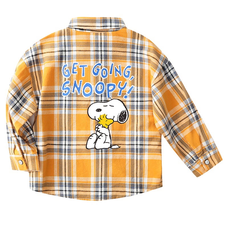 史努比SNOOPY童装儿童长袖衬衫男童春秋新款上衣男宝宝外穿衣服