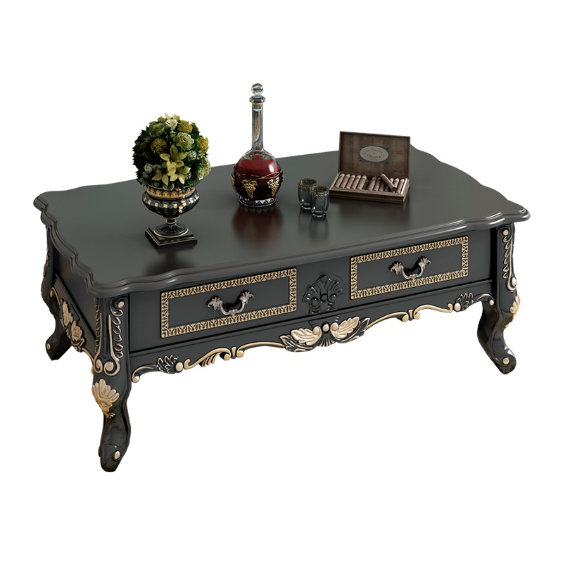 欧式电视柜茶几组合套装客厅实木茶几家具大理石1.3米小户型