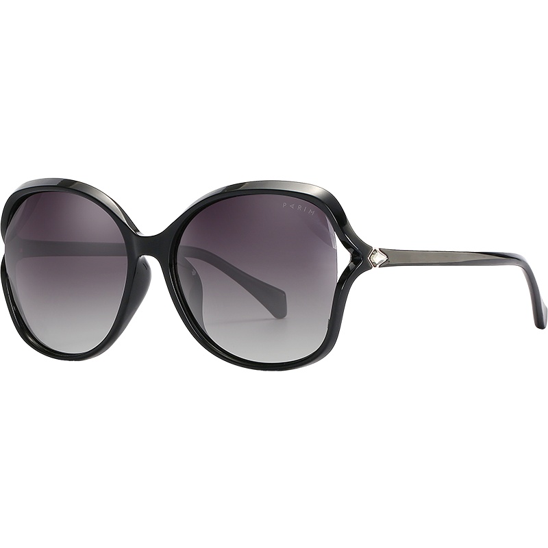 派丽蒙 时尚女士太阳镜 2019新款大框个性大脸偏光开车 墨镜 女士全框强化玻璃镜片71422