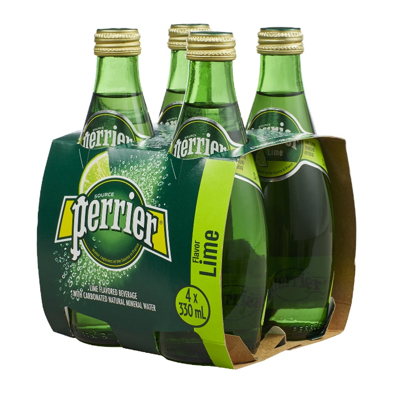 巴黎水 含气天然矿泉水 330ml*24瓶