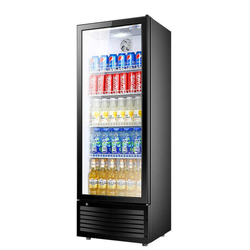 新飞(Frestec)商用展示柜大容积立式单门陈列柜冷柜保鲜柜玻璃门超市便利店饮料柜 单门五层快速锁鲜 260L变色灯带