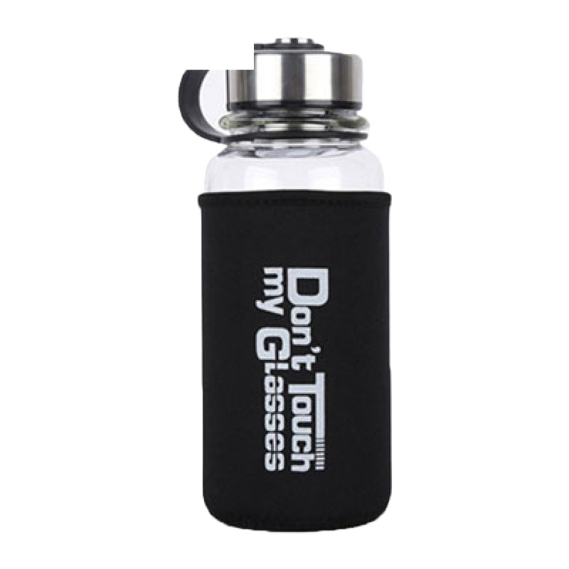 便携大容量玻璃杯1000m单层学生创意水杯泡茶杯子耐热车载随手杯 封后 [1000ml]+杯套+茶漏