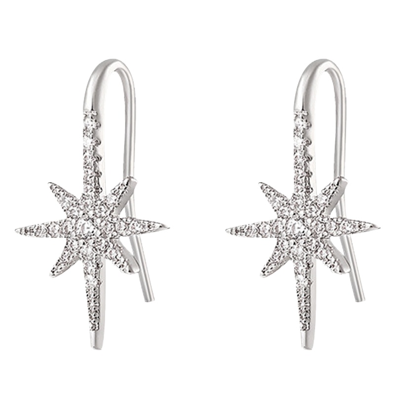 朴希/BUTRY 新款八芒星耳环耳钩简约冷淡风星星耳钉高级感气质小众纯银耳饰女送女友送闺蜜
