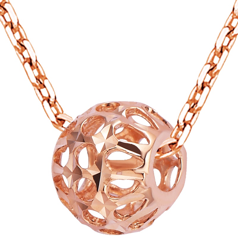 schl-周大福镂空18K玫瑰金坠E105697