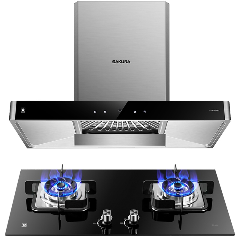 樱花(SAKURA)烟灶套餐20立方自清洗油烟机5.0火力大尺寸燃气煤气灶具厨电烟灶套装NTC05+BBG09(天然气)