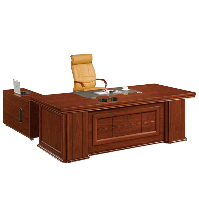 [藏书阁]总裁桌办公桌油漆老板桌经理桌实木贴皮大班台