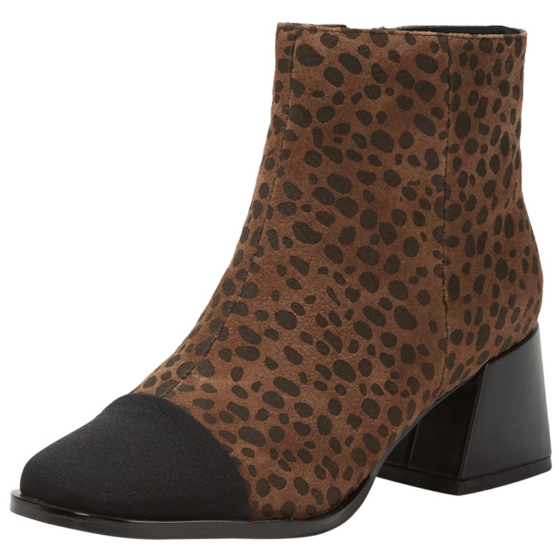 热风女士粗跟休闲靴