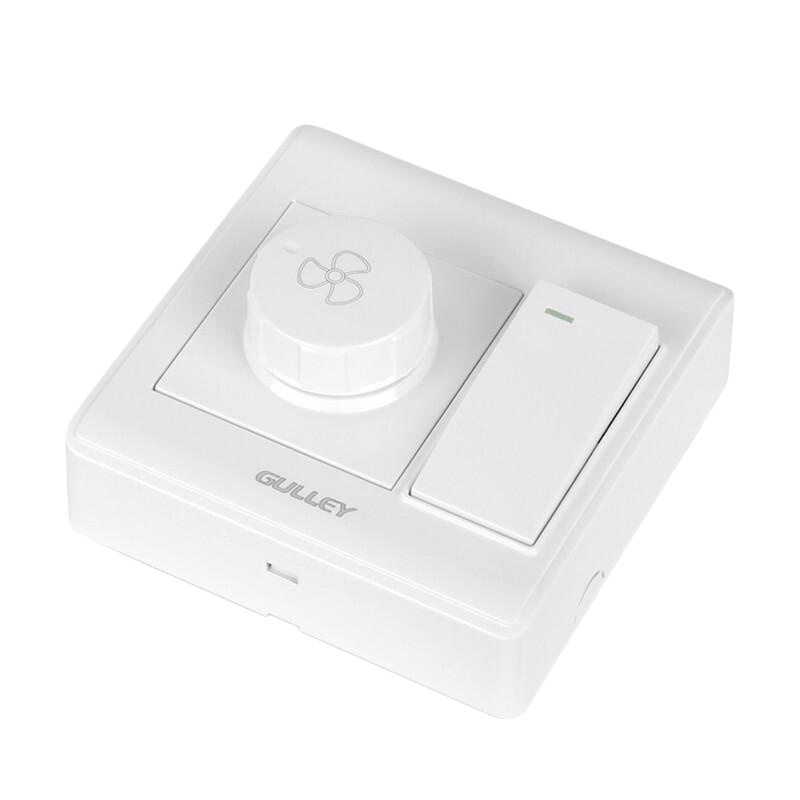 电风扇无极调速带开关面板 吊扇调速器一开带调速开关 雅白 明装86型