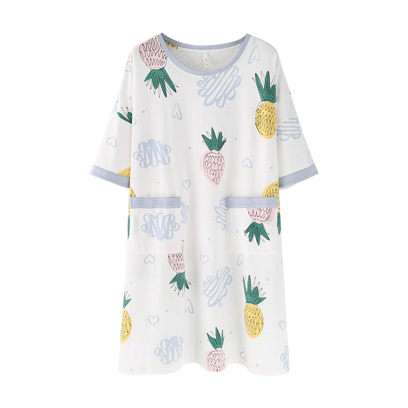 安之伴睡裙女夏薄款棉质短袖甜美清新少女家居服韩版外穿宽松休闲