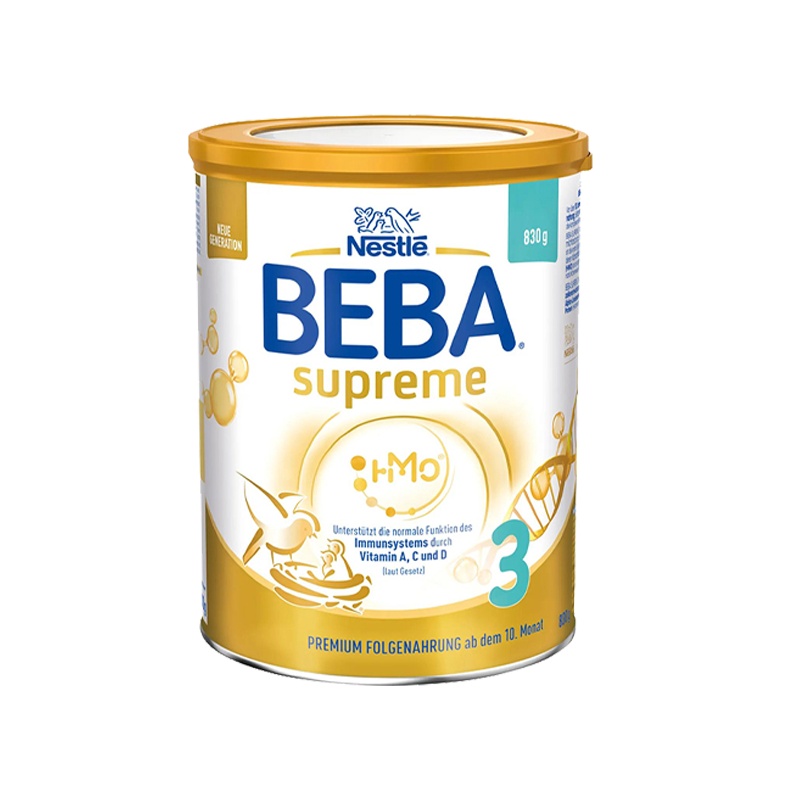 德国版雀巢Nestle BEBA至尊SUPREME两种HMO超高端奶粉3段830g(1岁以上) 3罐 保税仓发货