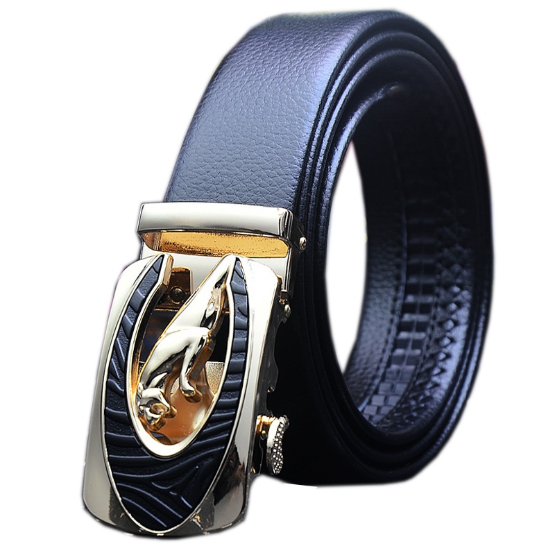 男士皮带 青年自动扣男士腰带 男式帅气休闲黑色系裤带男 韩版时尚新潮简约男生潮流商务百搭PU裤腰带