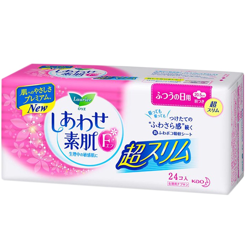 [超薄卫生巾]Lauríer 花王(乐而雅) F系列超安心超薄日用护翼 姨妈巾 20.5厘米 24片装