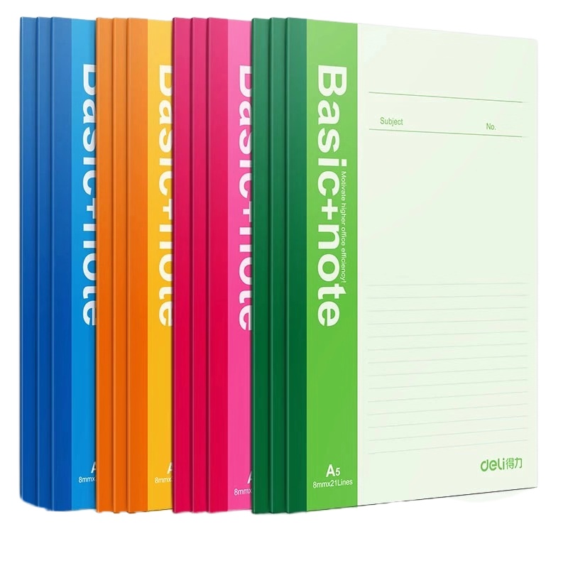 得力7654办公无线装订本(混)-80张-A5(本)(12本装)