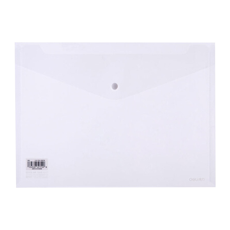 得力8308 A4透明文件袋 按扣资料袋 塑料档案袋 学生试卷收纳袋 (透明)