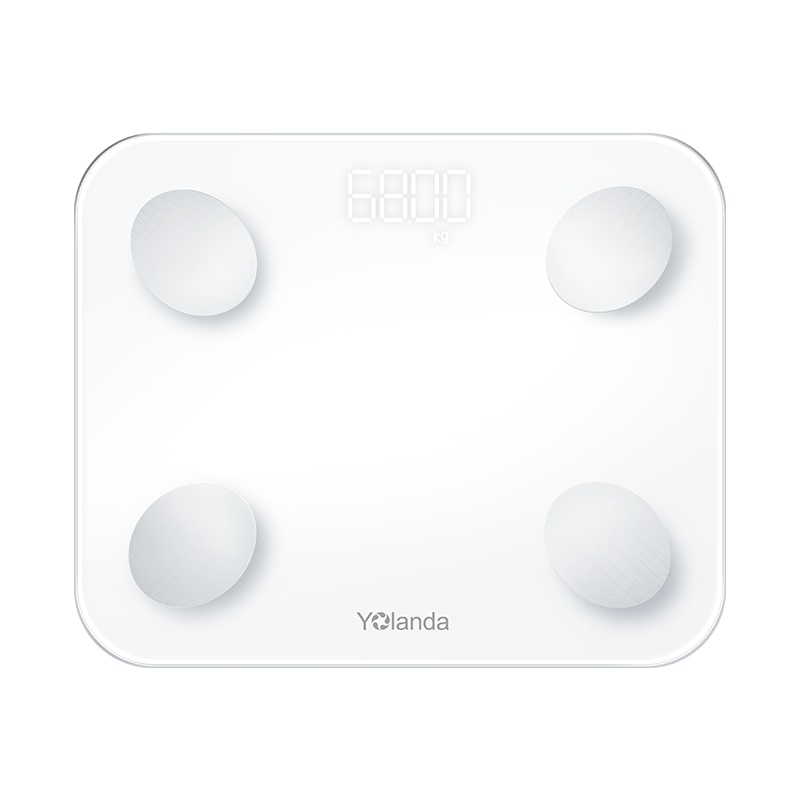 云康宝(Yolanda)健康秤CS20H2,智能曲线 30项数据 精准测BMI 玻璃面板 电子秤体脂秤 支持轻牛 白色