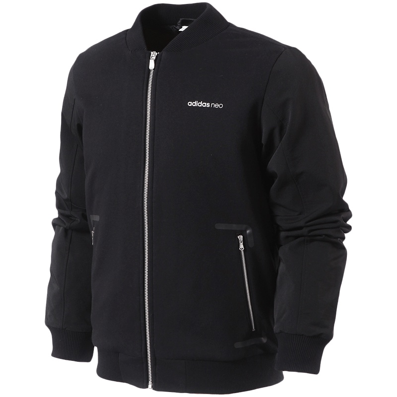 【自营】adidas阿迪达斯NEO男子棉服外套飞行领休闲运动服CD1651 L CD1651黑色