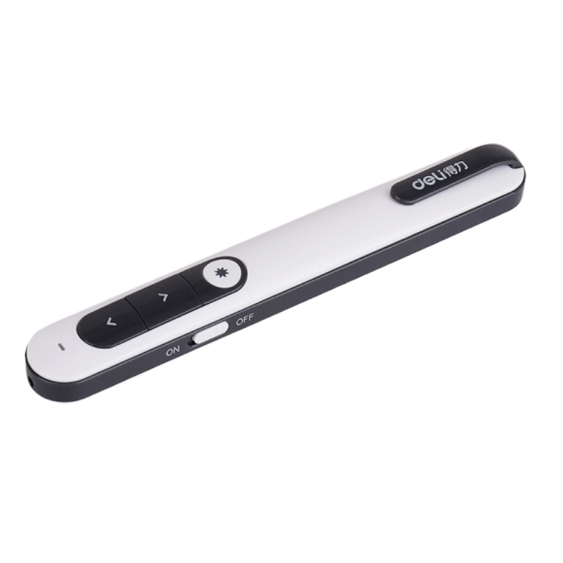 得力 无线演示器 一体式时尚遥控翻页笔 PPT商务/教学激光笔 办公用品 灰色 2800