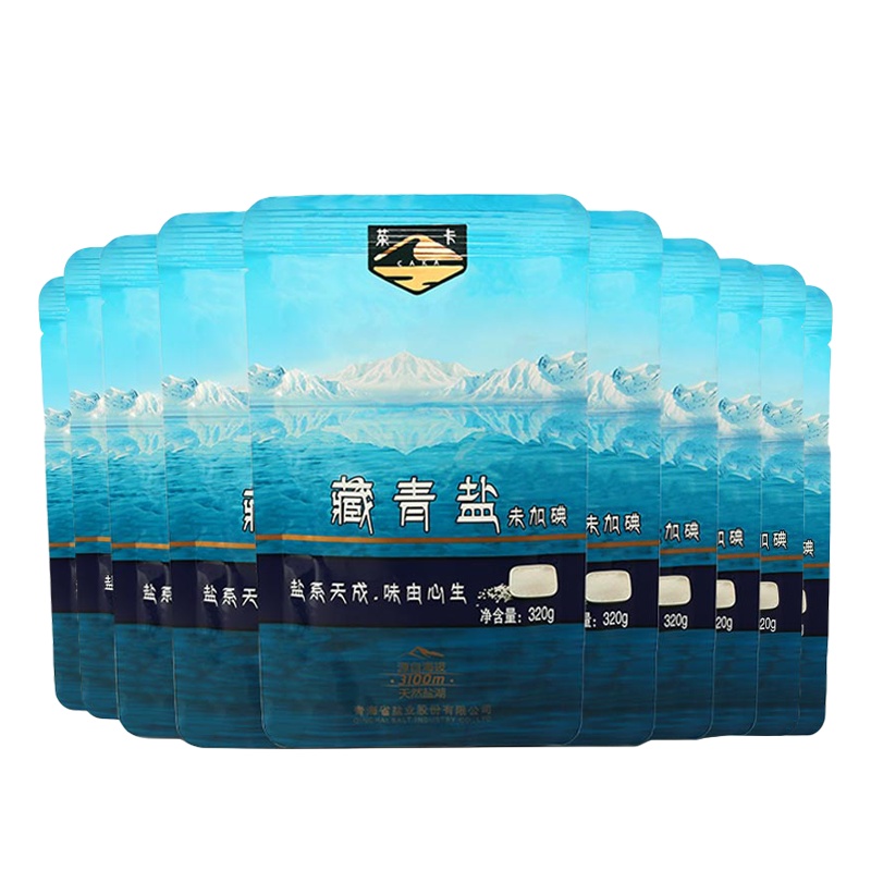 茶卡藏青盐18袋*320g未加碘无抗结剂湖盐无碘盐湖盐自然结晶食用盐