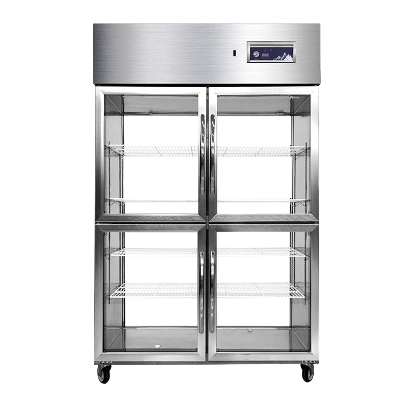 品能达 风冷无水前后8门保鲜冷藏柜 火锅店用 饮料展示柜 前后开门冷藏 后补式冷柜 双通冰柜商用立式冰箱 (真风冷无水)