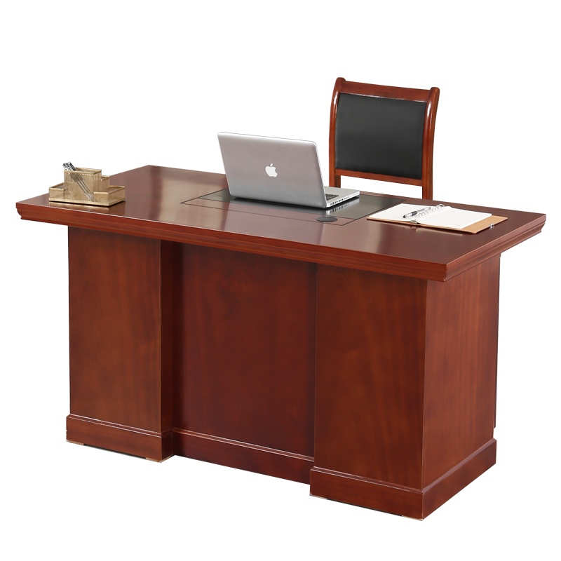 全简电脑桌油漆实木贴皮办公桌单人职员经理桌