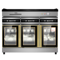 而派 500L三门暗拉手带抽屉大容量餐具消毒柜立式商用大理石台面不锈钢臭氧红外线中温烘干消毒碗柜餐厅客厅大排档茶水配餐柜