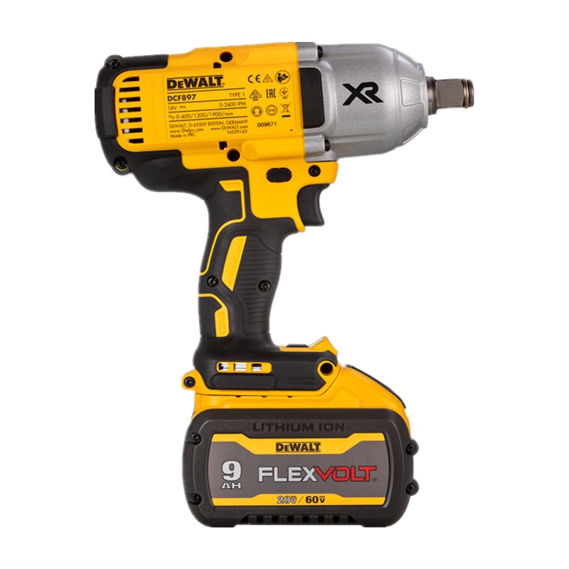 得伟无刷充电式四分之三高扭矩冲击扳手(DCF897-9X2+118充)