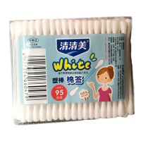 清清美QM6047袋装棉棒 双头塑料棒棉签 95只袋装 5袋