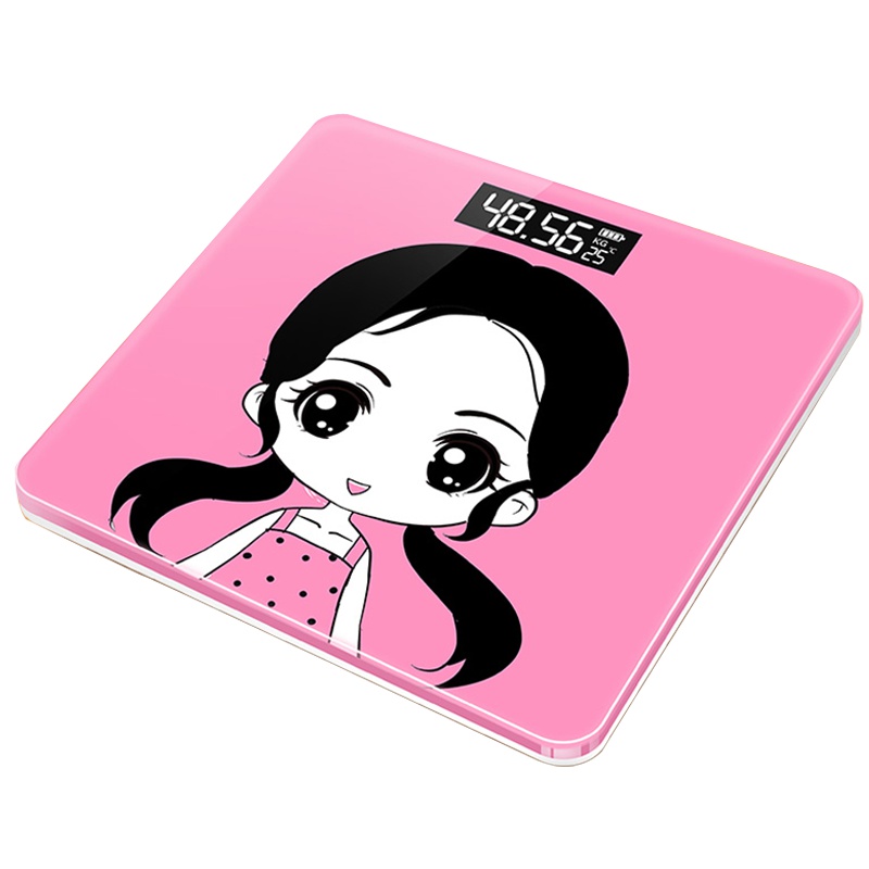 安尚健康电子秤智能可爱卡通小巧公斤斤电池商用宿舍家用温度显示精准小型体重秤男女生宝宝儿童成人人体秤体重计称重量减肥称重计