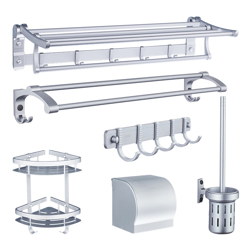 卡贝毛巾架太空铝免打孔卫生间浴室置物架浴巾架卫浴五金挂件套装